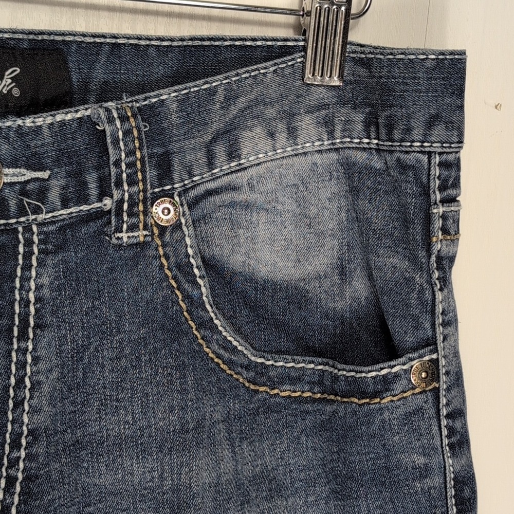 True Luck Men Bootcut Jeans 34x32 Blue Classic Fit Western Denim Pants - Picture 6 of 16